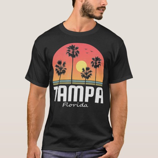 Tampa Florida Beach Palm Sunset Gift Women Men Kid Tシャツ (正面)