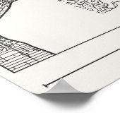 Tampa Florida Charcoal City Map Poster ModernUrban ポスター (角)