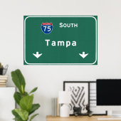 Tampa Florida fl州間高速道路Freeway : ポスター (ホームオフィス)