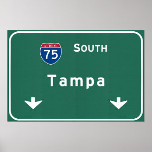 Tampa Florida fl州間高速道路Freeway : ポスター