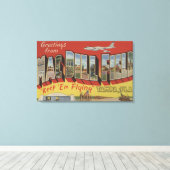 Tampa, Florida -Mac・ディル・フィールドからの挨拶 キャンバスプリント (インサイチュ (ウッドフロア))