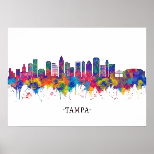 Tampa Florida Skyline ポスター (正面)