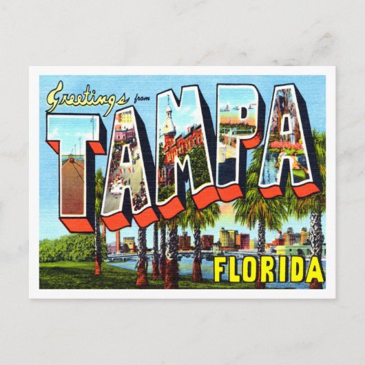 Tampa, Florida Vintage Travelからの挨拶 ポストカード (正面)