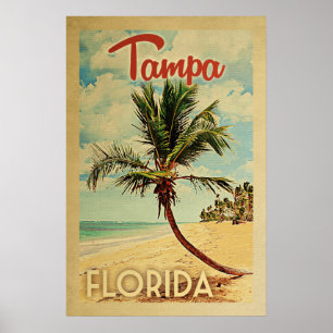 Tampa Palm Tree Vintage Travel ポスター