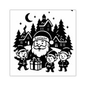 Tampon encreur de Noël – Père Noël joyeux et lutin ラバースタンプ (インプリント)