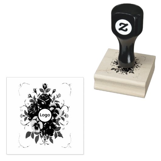 Tampon Encreur Personnalisé "Couronne Botanique" ラバースタンプ (押印)