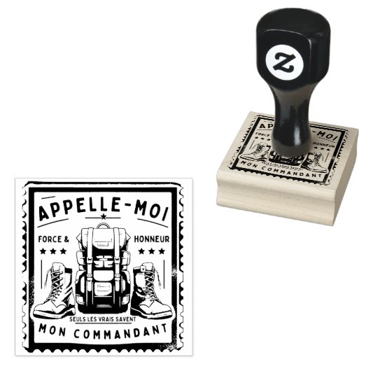 Tampon Militaire : "APPELLE-MOI MON COMMANDANT" ラバースタンプ (押印)