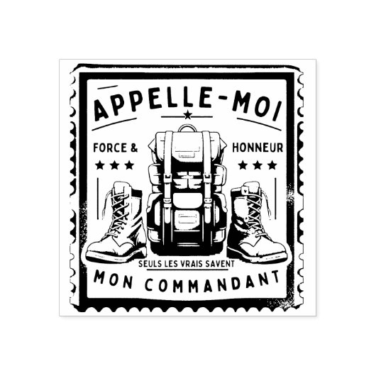 Tampon Militaire : "APPELLE-MOI MON COMMANDANT" ラバースタンプ (インプリント)
