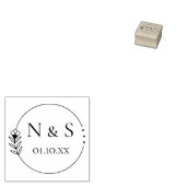 Tampons Encreurs Fleur Botanique, Mariage, Initial ラバースタンプ (押印)