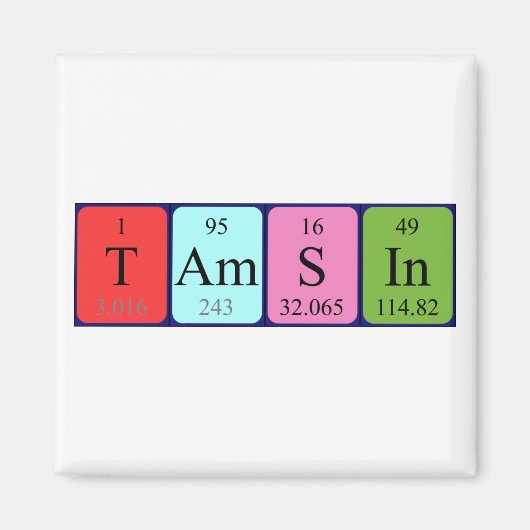 Tamsin周期表名磁石 マグネット (正面)