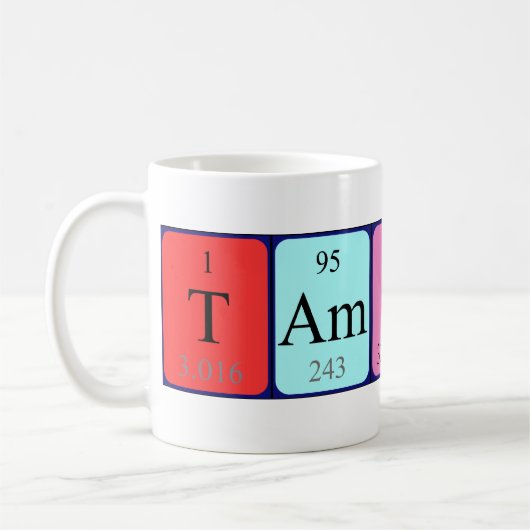 Tamsin定期テーブル名mug コーヒーマグカップ (左)