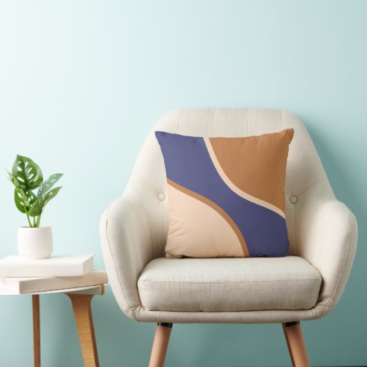 TanおよびBlueのミニマリスト旋回シェイプとエッジ クッション (椅子)