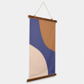 TanおよびBlueミニマリストの渦巻き形状 吊り下げ型タペストリー (傾斜あり)