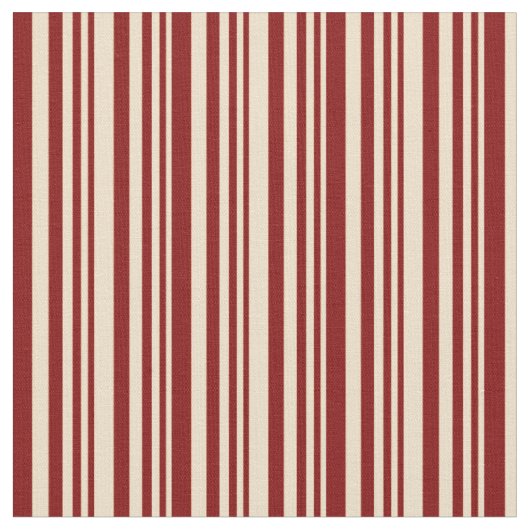 TanおよびMaroonの色ストライプ付き/線パターン ファブリック (クローズアップ)