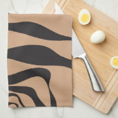TanとBlackのEbbとFlow 4 キッチンタオル (四つ折り)