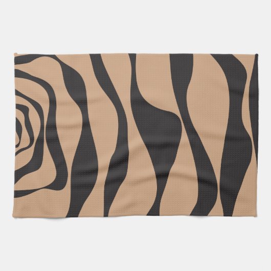 TanとBlackのEbbとFlow 4 キッチンタオル (横)