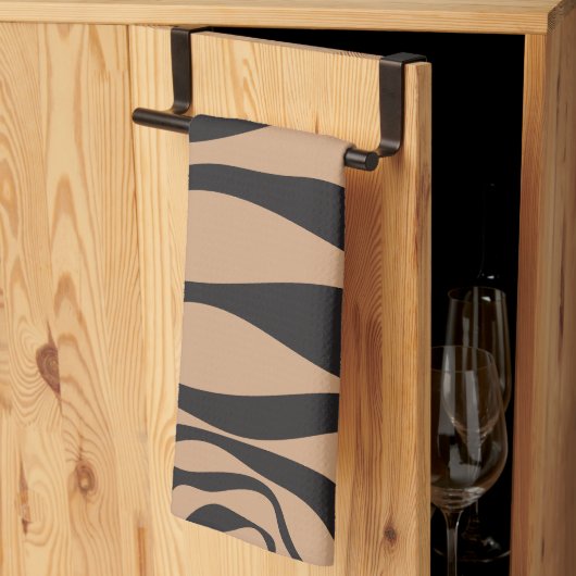 TanとBlackのEbbとFlow 4 キッチンタオル (三つ折り)