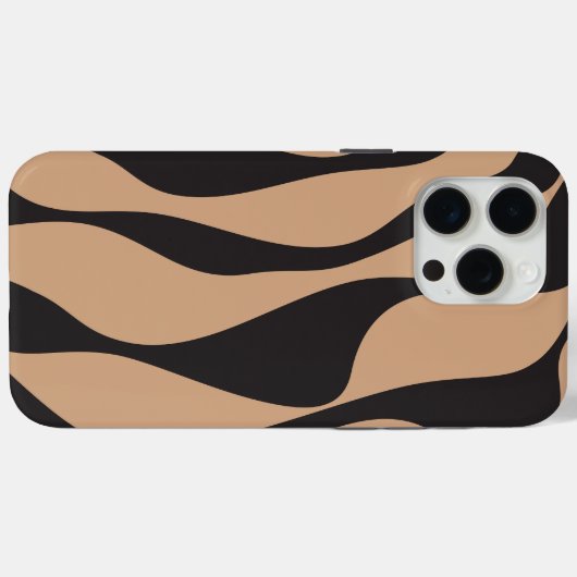 TanとBlackのEbbとFlow 4 Case-Mate iPhoneケース (裏面 (横))