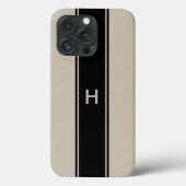 TanとBlackストライプ Gonogram Case-Mate iPhoneケース (裏面)