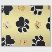 Tanとblack pawは金ゴールド背景に印刷#1 ラッピングペーパー (フラット)