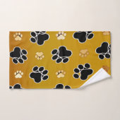 Tanとblack pawは金ゴールド背景に印刷#2 バスタオルセット (ハンドタオル)