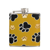 Tanとblack pawは金ゴールド背景に印刷#2 フラスク (正面)