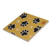 Tanとblack pawは金ゴールド背景に印刷#4 タイル (側面)