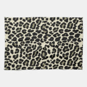 TanとCoffee Leopardのプリントパターン キッチンタオル (横)