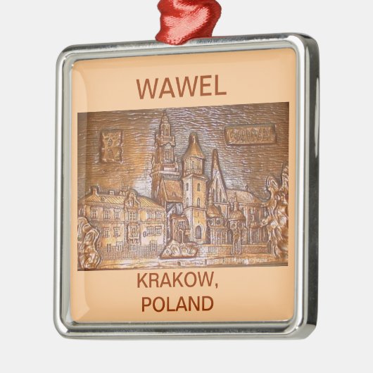 TANの背景のWAWELの城クラクフポーランド メタルオーナメント (左)
