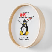 Tanトリム付きLinuxウォールクロック - マイクロソフトフリー 壁時計 (傾斜)
