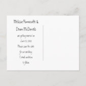 Tanヴィンテージグランジフローラ写真Save The Date 案内ポストカード (裏面)