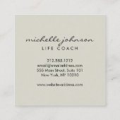 Tan上のエレガント金ゴールドリーフロゴ スクエア名刺 (裏面)