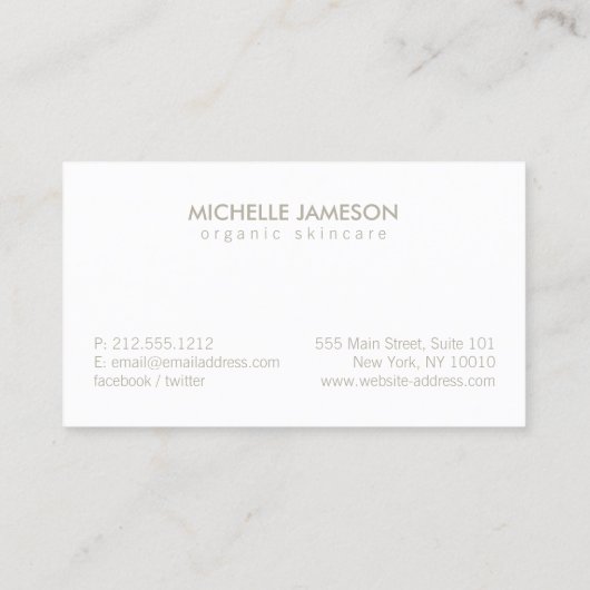 Tan上のエレガント金ゴールドリーフロゴ 名刺 (裏面)