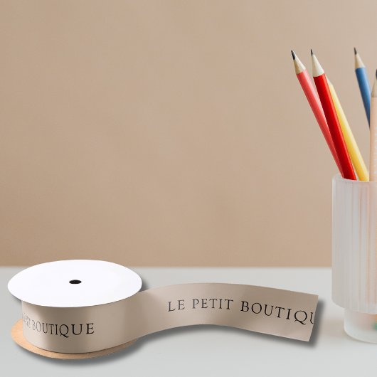 Tan上シンプルのビジネス名 サテンリボン