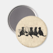 Tan図解入りの、写真付きの Script背景の子猫 マグネット (正面/裏面)