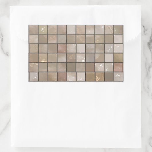 Tan床フェイクタイルのイメージ 長方形シール (バッグ)