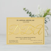 Tan金ゴールドDBA卒業 箔招待状 (立ち正面)