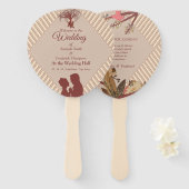 Tan – マルサラワイン&ピンクハンドファンのツイスト ハンドファン (正面&裏面)