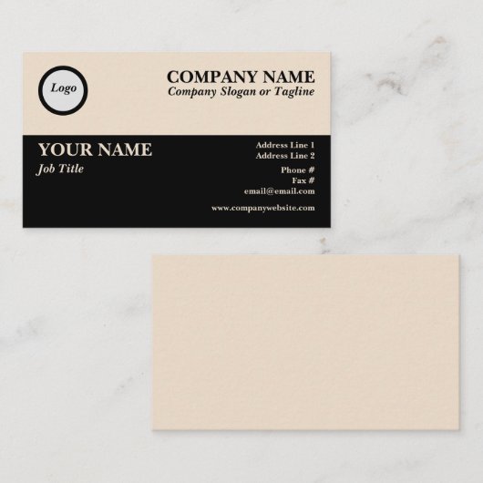 Tan and Black Color Blocks Generic 名刺 (正面/裏面)