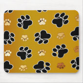 Tan and black paw print on a gold background #2 マウスパッド (正面)