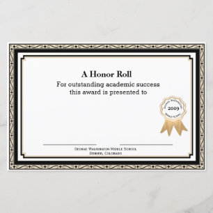 Tan and Black School Award Certificate(タンとブラックの学校賞