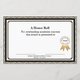 Tan and Black School Award Certificate（タンとブラックの学校賞