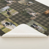Tan and Brown Plaid 8 Photo Collage シェルパブランケット (3/4)