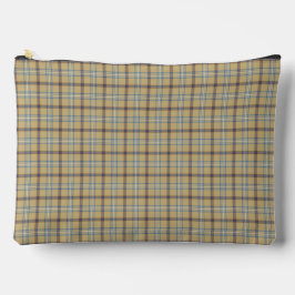 Tan and Wedgewood Blue Plaid アクセサリーポーチ