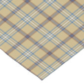 Tan and Wedgewood Blue Plaid ショートテーブルランナー (コーナー)