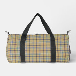 Tan and Wedgewood Blue Plaid ダッフルバッグ
