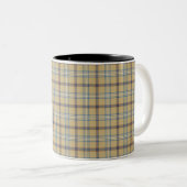 Tan and Wedgewood Blue Plaid ツートーンマグカップ (正面右)