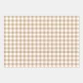Tan Beige Plaid Gingham ラッピングペーパーシート (正面)