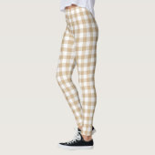 Tan Beige Plaid Gingham レギンス (左)