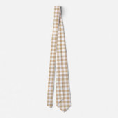 Tan Beige Plaid Gingham Neck Tie ネクタイ (裏面)